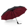 Custom LOGO Fully Automatic 10k  Strong Windproof Sunny Rain  Folding Double Layer Traditional Folding Umbrella