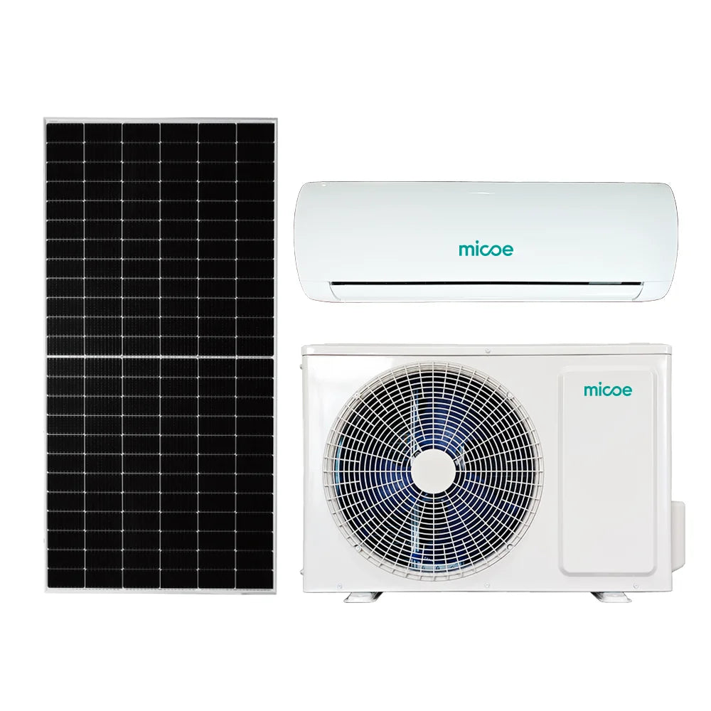 Micoe OEM PV Panel Solar Hybrid Air Conditioner Free Cooling No Inverter Battery AC DC Hybrid Solar Power Split Air Conditioner