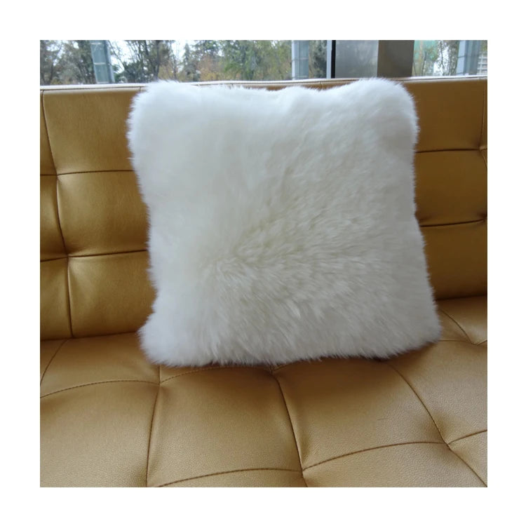 Sample Support Throw Pillow Cover Australian Sheepskin Fur Cushion Cover Lamb Fur Throw Pillows for Bedroom Living Room