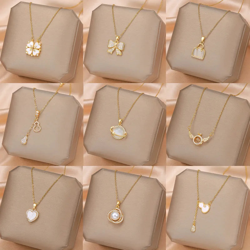 Jachon Stainless Steel 18K Necklace Gold Butterfly Pendant Women Jewelry Manufacturer Wholesale Fine Jewelry Necklaces