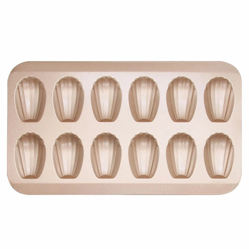 Hot Selling 12 Cup Carbon Steel Non-Stick Bake Ware Shell Shape Mold Pan for Baking Dishes & Pans