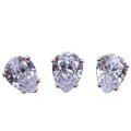 Hisenlee 5X7MM Crystal Clear Drop Shape 3D Cubic Zirconia Silver Single Claw Set 50pcs/bag DIY Crystal Stone for Shoes Hats