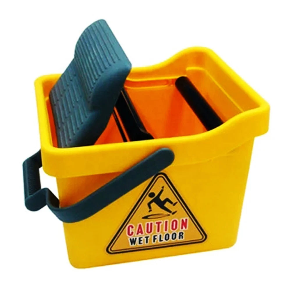 O-Cleaning Household 9L Plastic Foot Pedal  Square Squeeze Water Bucket With Roller WringerPortable Floor Cleaning Caddy