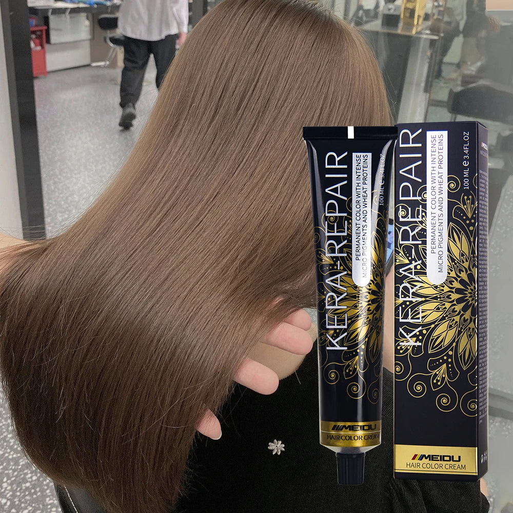 In Stock Deep Oem Shine Black Professional Salon Aluminum Tubes Free Nature Straight Hair Color Dye Cream for Men and Female
