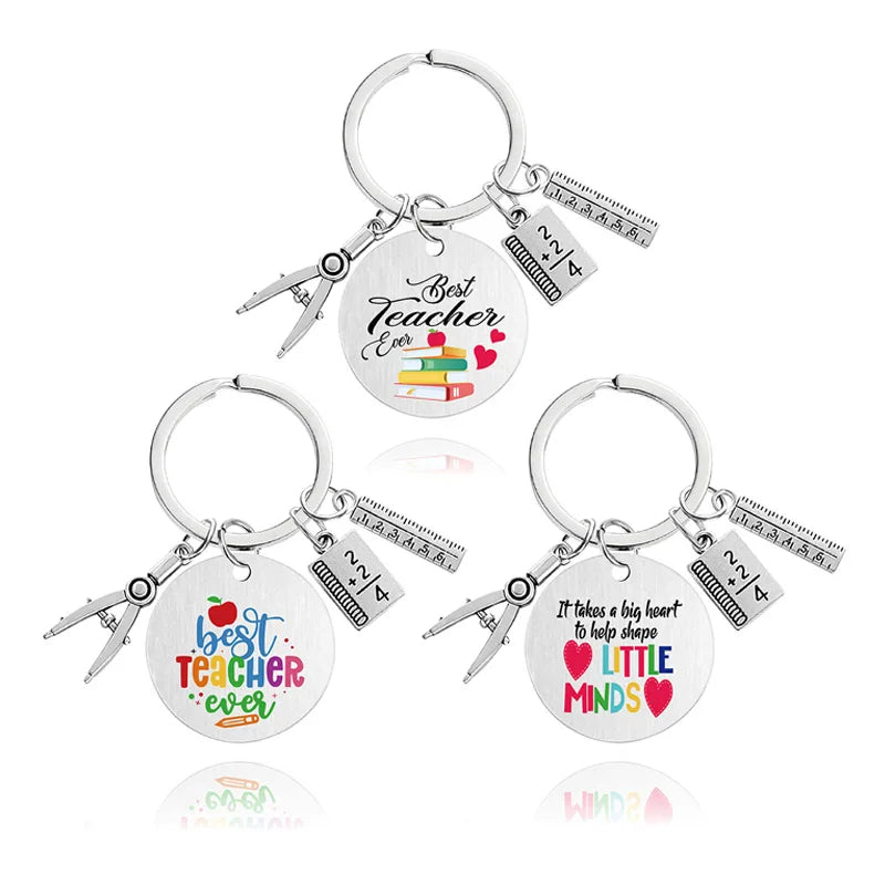 Personalized DIY Custom Stainless Steel Ruler Fashionable Office Tool with Key Ring for Teacher's Day Advertising