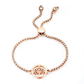 European Vintage Rose Gold Silver Titanium Steel Life Tree Charm Bracelet Box Chain Tree of Life Bracelet for Girls
