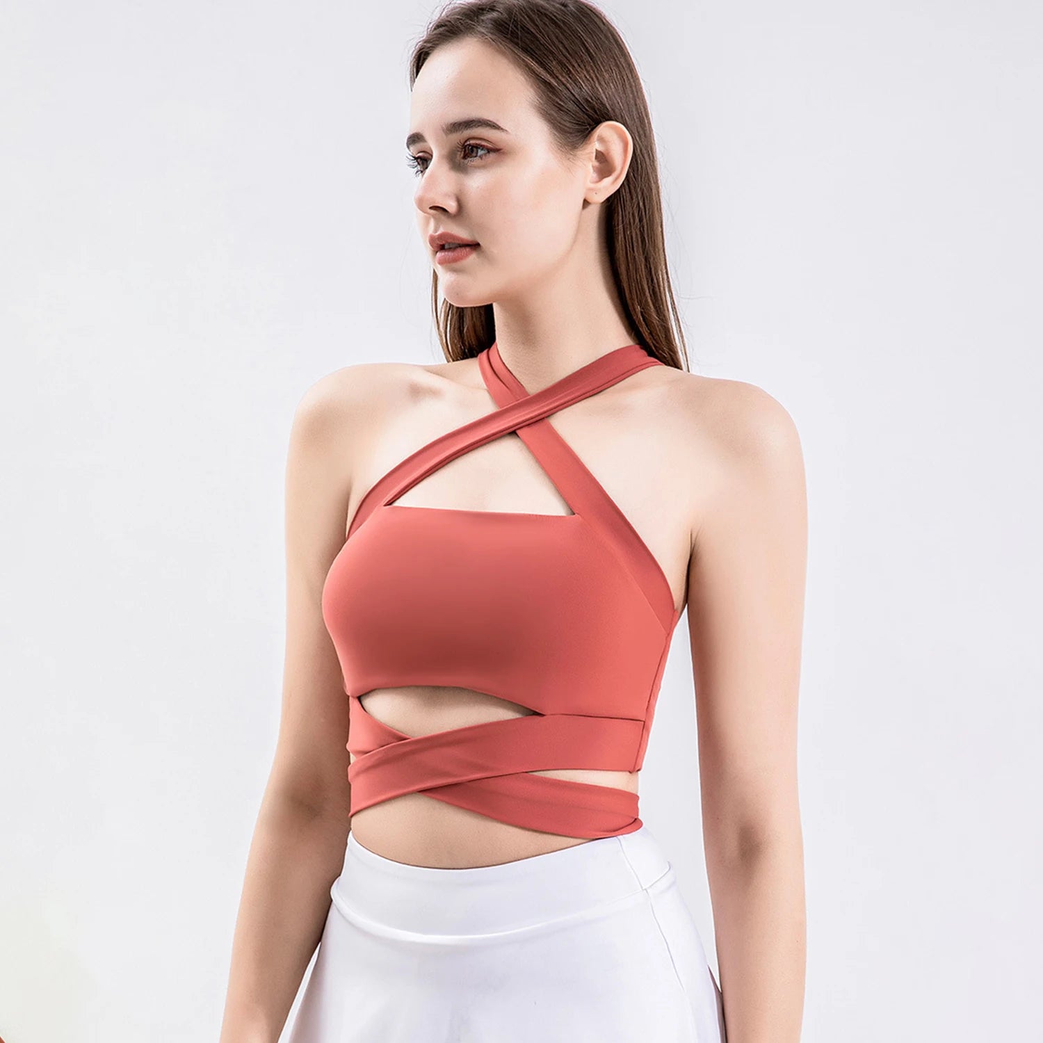 FLW Hot Sexy Simple Yoga Fitness Sports Bra Gym Clothing Running Tank Top Women High Support Breathable Lightweight