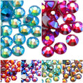 AB Symphony 1440pcs Glass Bagged Loose Flatback Round Rhinestones with 15 Facets for Jewelry & Nail Art