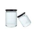9 oz 270ml Clear Straight Sided Glass Jar with Black Metal Lid