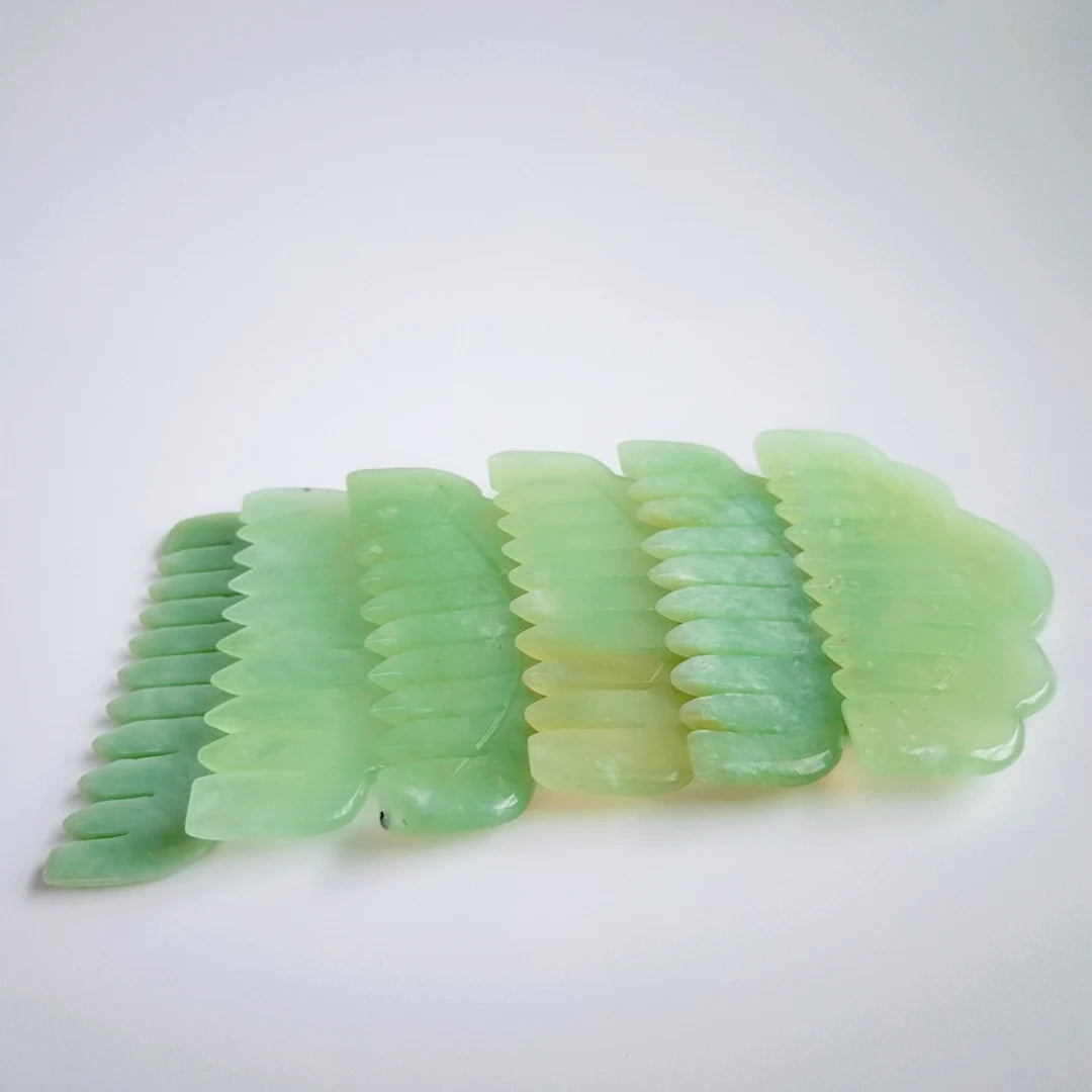2026 Chinese Medicine Apparatus Portable Jade Gua Sha Jade Comb Scraping Massage Tool with Gunny Bag