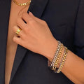 No MOQ Luxury Watch Strap Designer Fashion Chain 18k Gold Plated Stainless Steel Bracelet for Men and Women