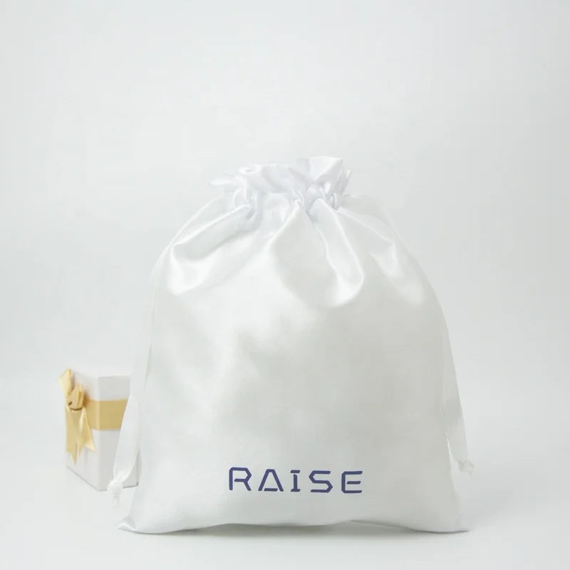 Custom Logo Printed Satin Extension Bag Luxury Cloth Collection Dust Drawstring Pouch