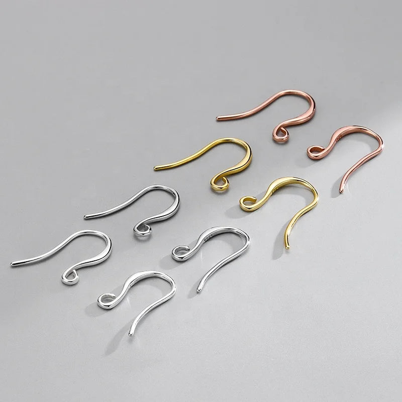 Wholesale Jewelry S925 Earrings Accessories Split Fishhook Shape Ear Wire for Jewelry Handmade