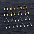 50pcs Stainless Steel Gold Color Wire Protectors Guard Guardian Protectors Loops U Shape Clasps Connector for Jewelry Making