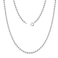 RINNTIN SC24 Solid 925 Sterling Silver 2MM 2.5MM Bead Ball Link Chain Necklace Beaded Ball Necklace for Men Women
