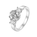 Abiding Jewelry New Arrivals Fashion Rings Jewelry Women 925 Sterling Silver White Cubic Zirconia Three-Stone Rings