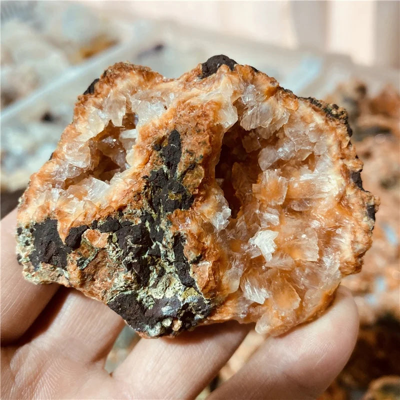 Natural Raw Apophyllite Scolecite Quartz Clusters Druzy Mineral Specimen