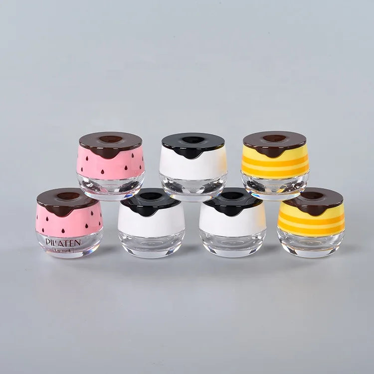 Unique Shape Honey Jar Lip Gloss Tubes Translucent Cute Empty Lipstick Container Lip Glaze Tube