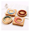 Bamboo Round square Jewellery Wooden Luxury  Display Jewelry Tray Bracelet Holder  Wood Round Bracelet Display Tray