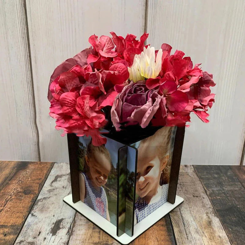 Wholesale Blank Sublimation Custom Small Vintage Europe Style Wood Decorative Modern Vase