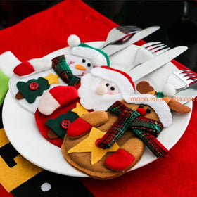 Knife Fork Skirt Pants Dinner Table Cutlery Set Cover Cloth Bag Christmas Ornaments Factory New Year Gift Xmas Decor