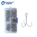 120pcs Fishing Treble Hook Kit High Carbon Steel Hook With Strong sharp Circular Curved Bait for Seawater Fishing