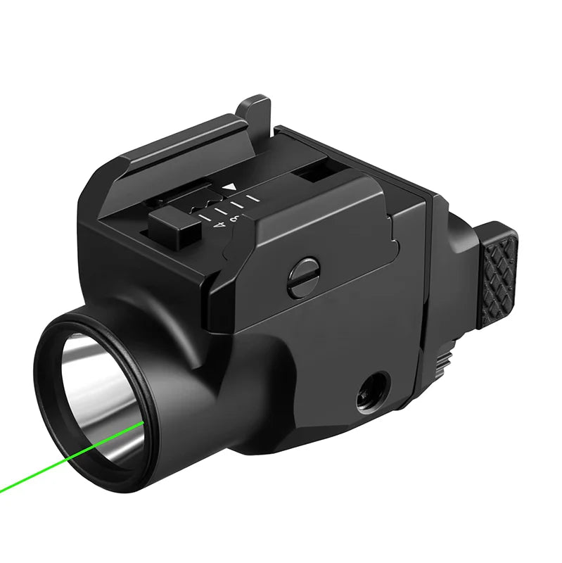 Outdoor Green Laser Tactical Flashlight 800LM Waterproof USB C Tactic Torch Light