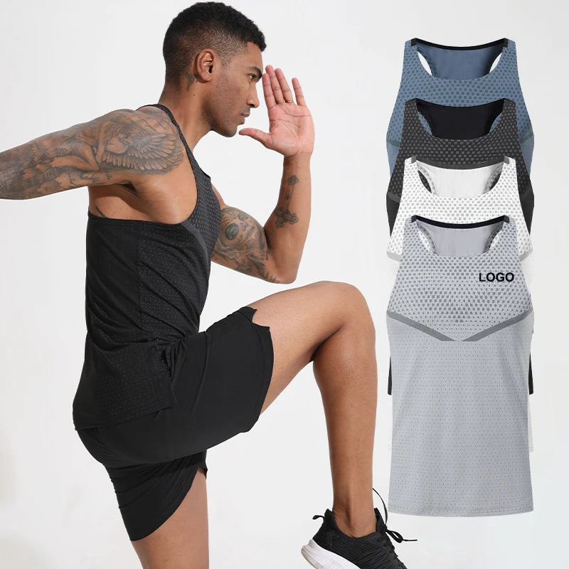 Men's XL Sporty Gym Tank Top Breathable Quick Dry Compression Athletic Muscle Top