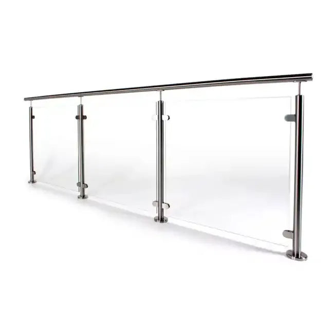Australia Standard Stainless Steel Glass Balustrade with Tempered Glass Panels and Handrail for Villa Stair Balcony & Mall