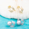E010783 S925 Pearl Earring 925 Sterling Silver DIY 7-8mm Natural Freshwater Pearl Stud Earring for Women
