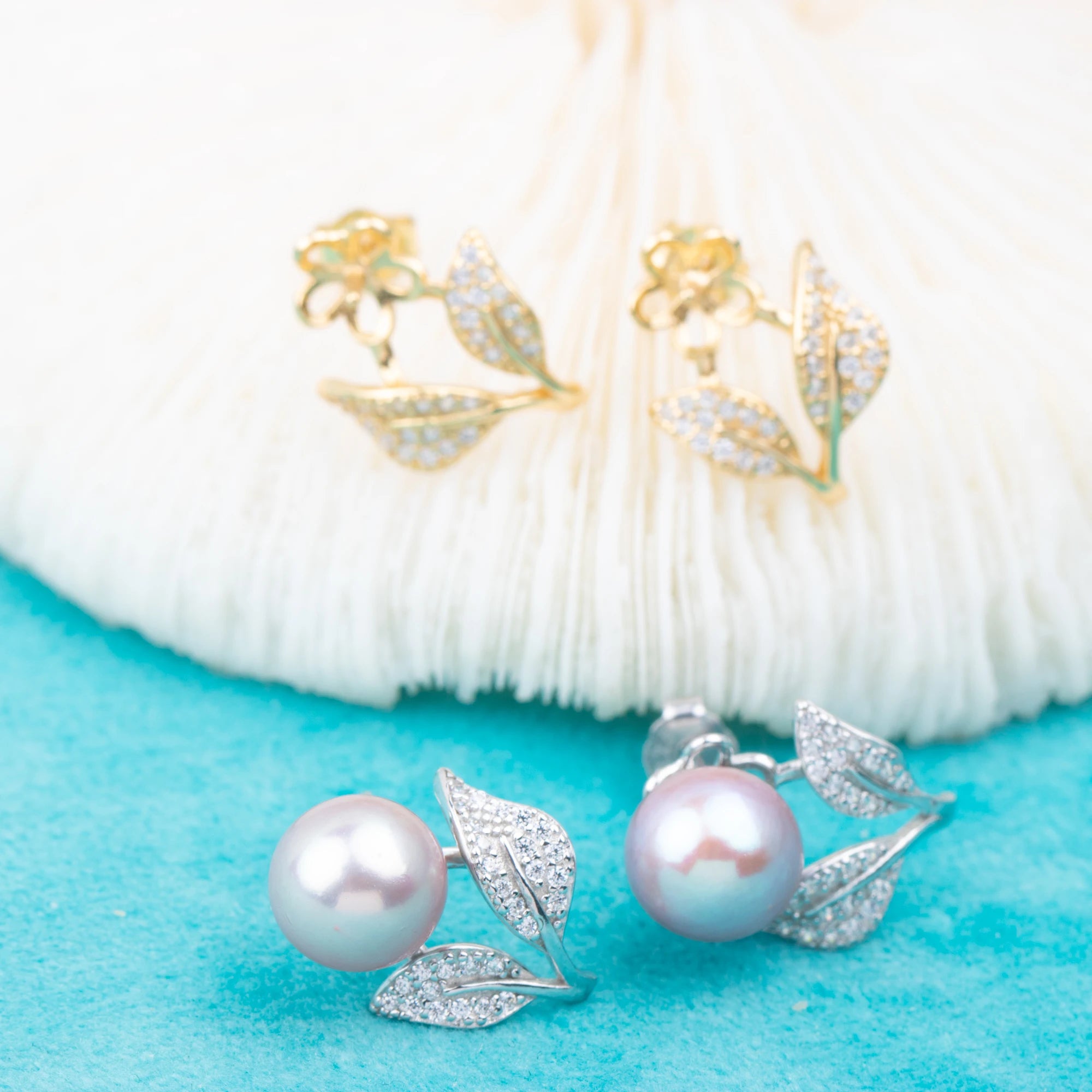 E010783 S925 Pearl Earring 925 Sterling Silver DIY 7-8mm Natural Freshwater Pearl Stud Earring for Women