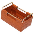 Custom Logo Multi-Function Leather Metal Storage Box Creative Gift for Household Office Accessories Storage Racks Shelving Units