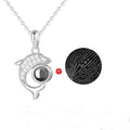 Sea Dolphin Pendant Choker I Love You 100 Languages Necklace