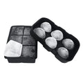 6 Cavities Sphere and Square Silicone Ice Cube Ball Tray Soft Ice Mold Larger Size Silicone Ice Cube Tray for Whiskey Beer