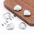 Stainless Steel Heart Shaped Pendant Charms 'I Love You' DIY Jewelry Findings Components Valentine's Day Gifts