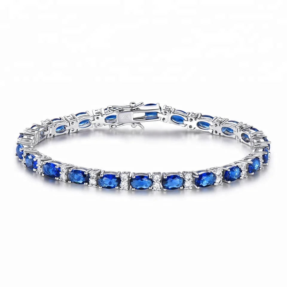 Bracelet Raquet Key Jewelry Chain Moissanite Solid White Opp Bag Link Gold Sapphire Tennis 925 Silver Hiphop Sterling Silver