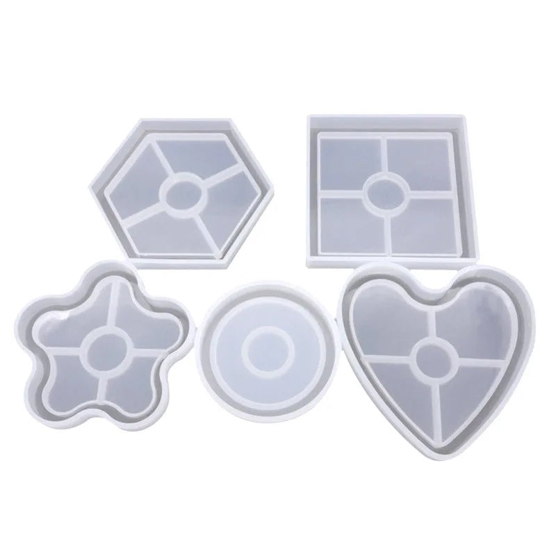Eco-Friendly Handmade Hexagon Square Round Flower Heart Shape Silicone Mold Concrete Cement