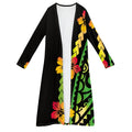 Oversized Women Cardigan Kimono Polynesian Tattoo Plumeria Printed Blouse Loose Front Cardigan Long Sleeve Beach Wear Covers up
