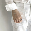 Dylam New Weaving Design Minimalist 925S Open Ring Hollow Out Twisted Rings Resizable Sterling Silver 18K Gold Jewelry Man Women