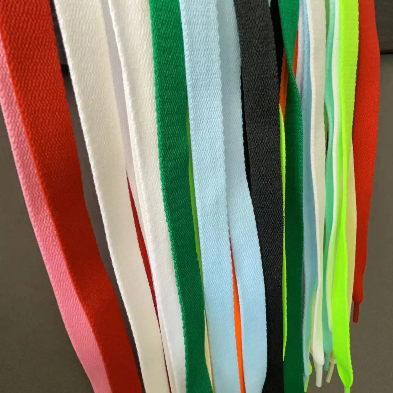 YH Factory Wholesale Silicone Printed for Ad Macaron Extra Wide 15mm Flat Cotton Polyester Shoelaces for Sneakers