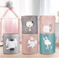 Carton Folding Round Eco-Friendly Waterproof Canvas Laundry Storage Collapsible Laundry Basket with Handle