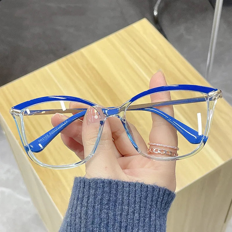 2022 New Trend Spectacles Frames Women Fashion Optical Eyeglasses Metal Frame Blue Light Blocking Glasses Frame
