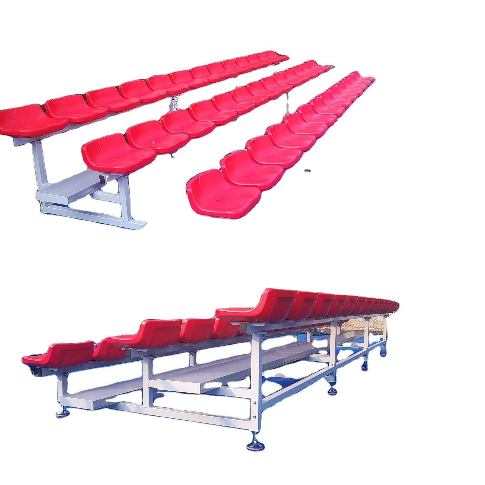 Retractable HDPE Gym Bleachers Stadium Seat