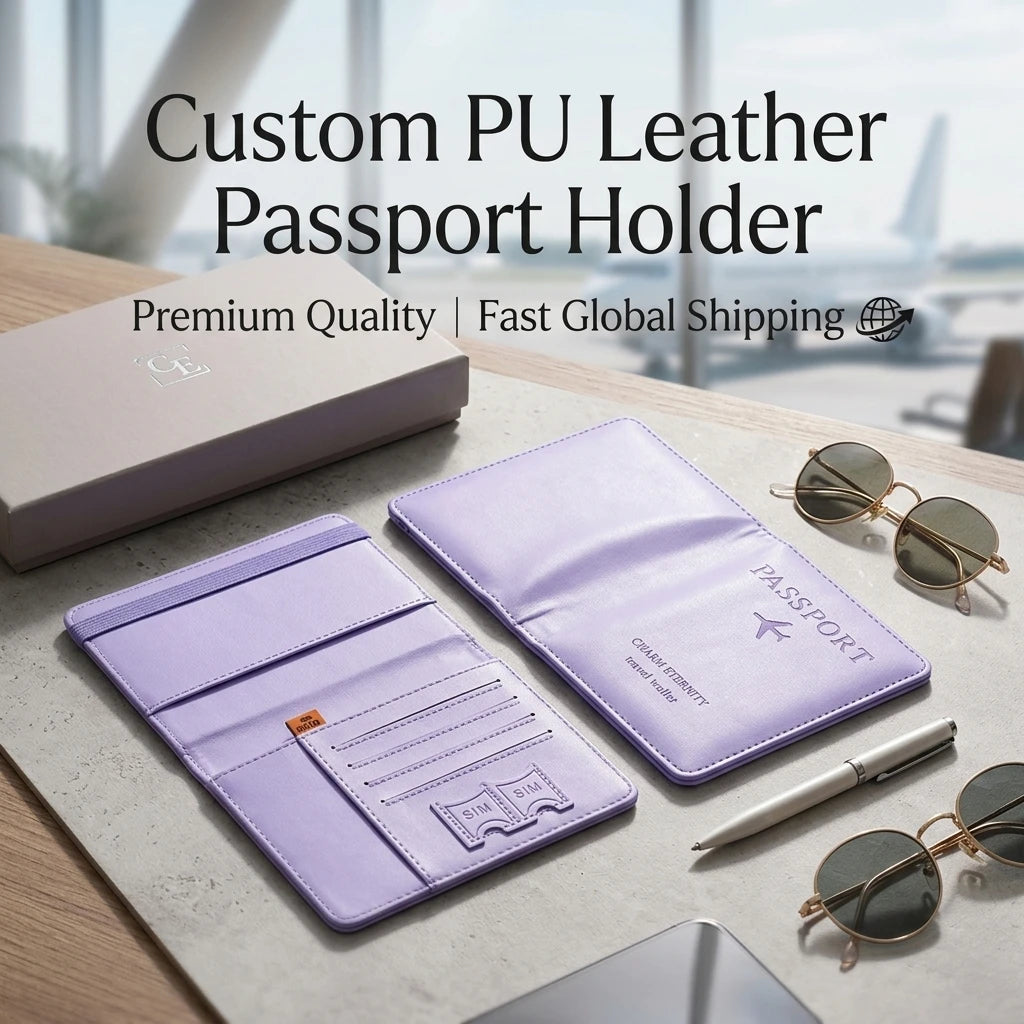 High Quality Customized PU- Material Fashion Portable Cartoon Passport Books UV Printing Newly Designed Promotional Custom Logo