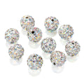 100pcs Shining Gradient Color Diamond 10mm Polymer Clay Disco Spacer Rhinestone Ball Beads