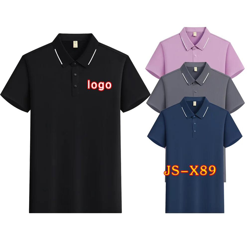Custom Logo Embroidery Printing Summer Casual Short Sleeved Men's and Women's Knitted Pique for Polo Uniforms T-Shirts