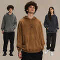 Wholesale Vintage Heavyweight Oversized Hoodie Acid Wash 420gsm Cotton French Terry No String Men Blank Hoodies