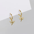 Rainbowking Unique Zircon Dragonfly Circle Drop Huggie 18k Gold Earrings Joias Brinco Feminino Minimalist Jewelry