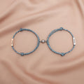 Custom Name Titanium Steel Lover Bracelet Magnetic Attraction Round Balls Pendant Adjustable Couple Bracelet