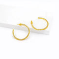 Wholesale Big Thin Circle Hoop Earrings Fashion Lava Rock Style Gold Plated Brass Pearls Inlaid Statement Jewelry for Women